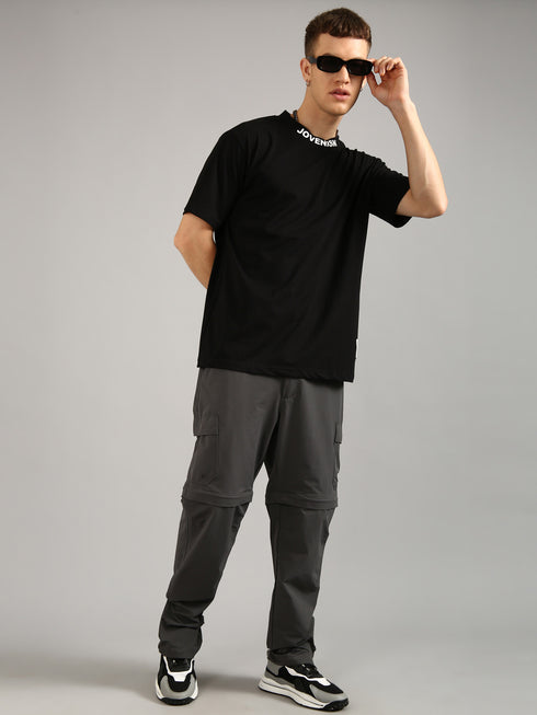 Black Printed Oversized T-Shirt